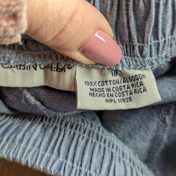 Cabin Creek Women's Lightweight Denim Casual Crop Pants w/Elastic Waist Size 18 - Picture 6 of 13